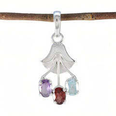 Agnes Multi-Gemstone Pendant for Everyday Elegance Multi Stone multicolor Multicolor