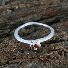 Maria Glamorous Red Solitaire Ring in Sterling Silver