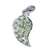 Paula Green Gemstone Pendant Sparkling Leaf Design Peridot Green Green