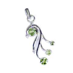 Alice Stylish Green Gemstone Pendant in Silver