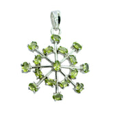 Joaquina Green Gemstone Pendant Sterling Silver Starburst Peridot Green Green