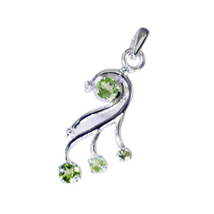 Alice Stylish Green Gemstone Pendant in Silver