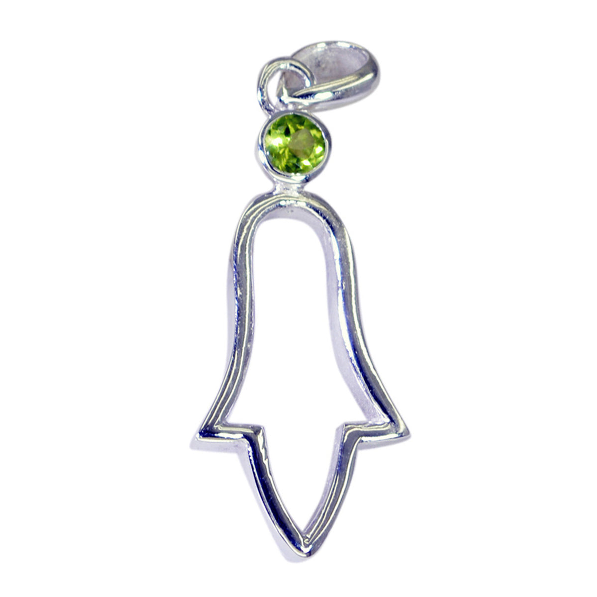 Paula Green Gemstone Valentine Pendant in Sterling Silver Peridot Green Green