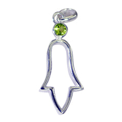 Paula Green Gemstone Valentine Pendant in Sterling Silver Peridot Green Green