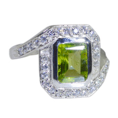 Eliza Green Halo Ring for Women with Gemstone Accent