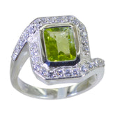 Eliza Green Halo Ring for Women with Gemstone Accent Peridot Green