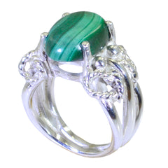 Agustina Green Solitaire Ring with Silver Detail