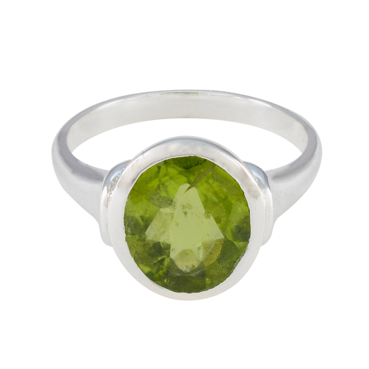 Julia Traditional Green Solitaire Ring Peridot Green