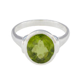 Julia Traditional Green Solitaire Ring Peridot Green