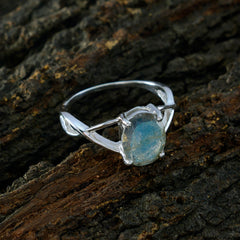 Dewi Grey Gemstone Ring in Sterling Silver