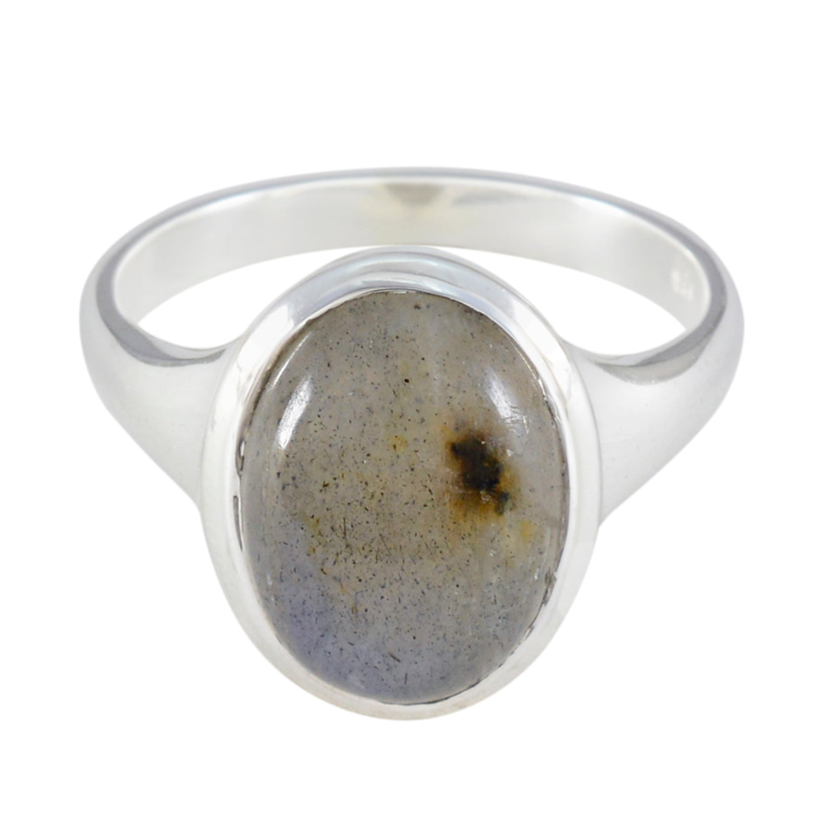Layla Traditional Grey Solitaire Ring Labradorite Gray