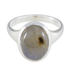 Layla Traditional Grey Solitaire Ring Labradorite Gray