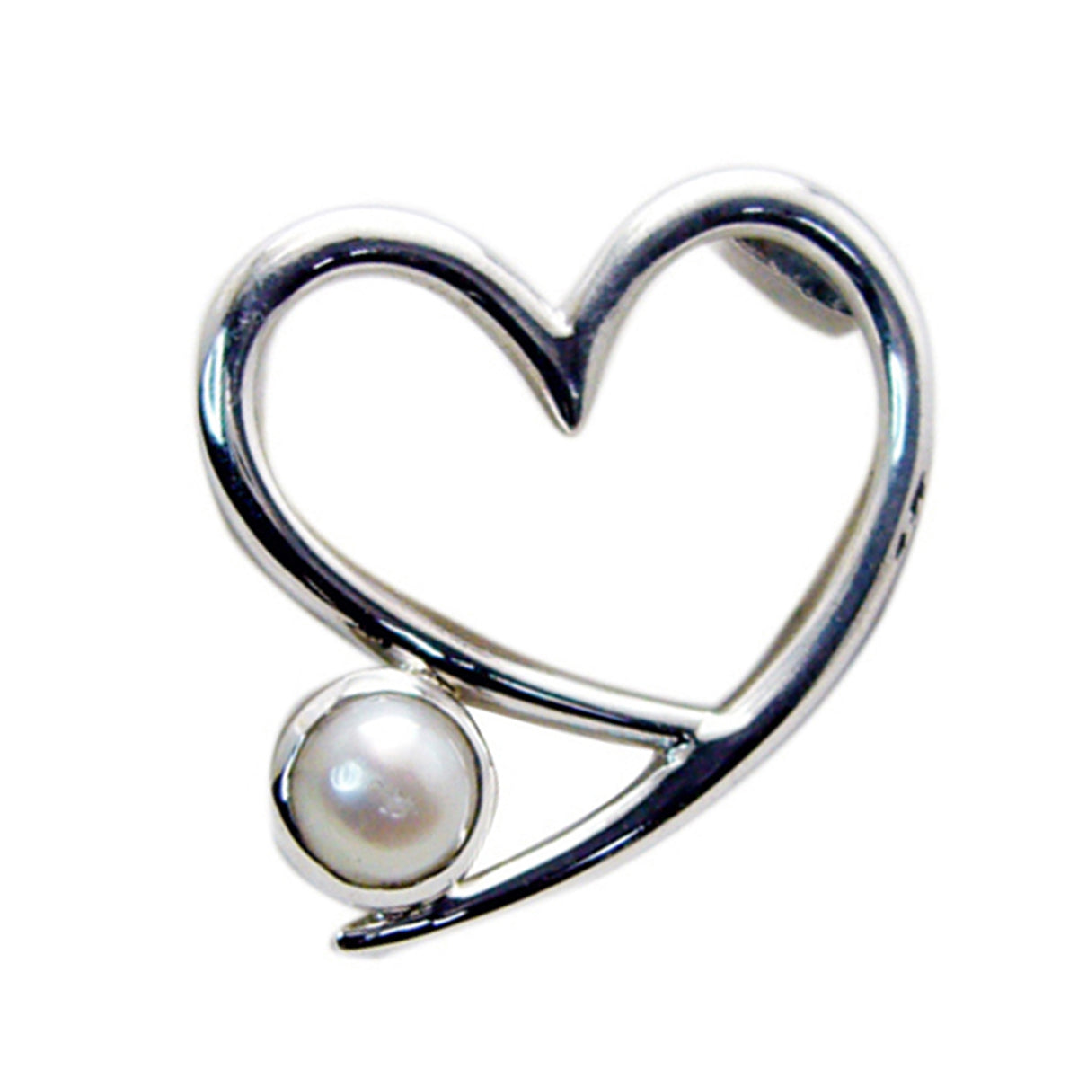 Isabella Modern Featherlight Pendant Heart Pearl Design Pearl White White