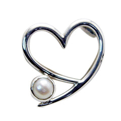 Isabella Modern Featherlight Pendant Heart Pearl Design Pearl White White