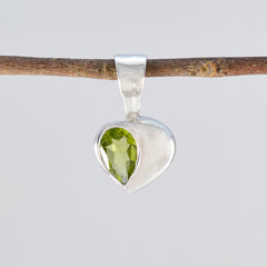 Yan Trendy Green Pendant Heart-Shaped Gemstone