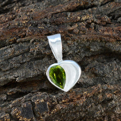 Yan Trendy Green Pendant Heart-Shaped Gemstone
