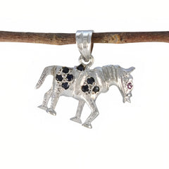 Rosa Multicolor Gemstone Pendant in Horse Design