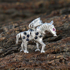 Rosa Multicolor Gemstone Pendant in Horse Design