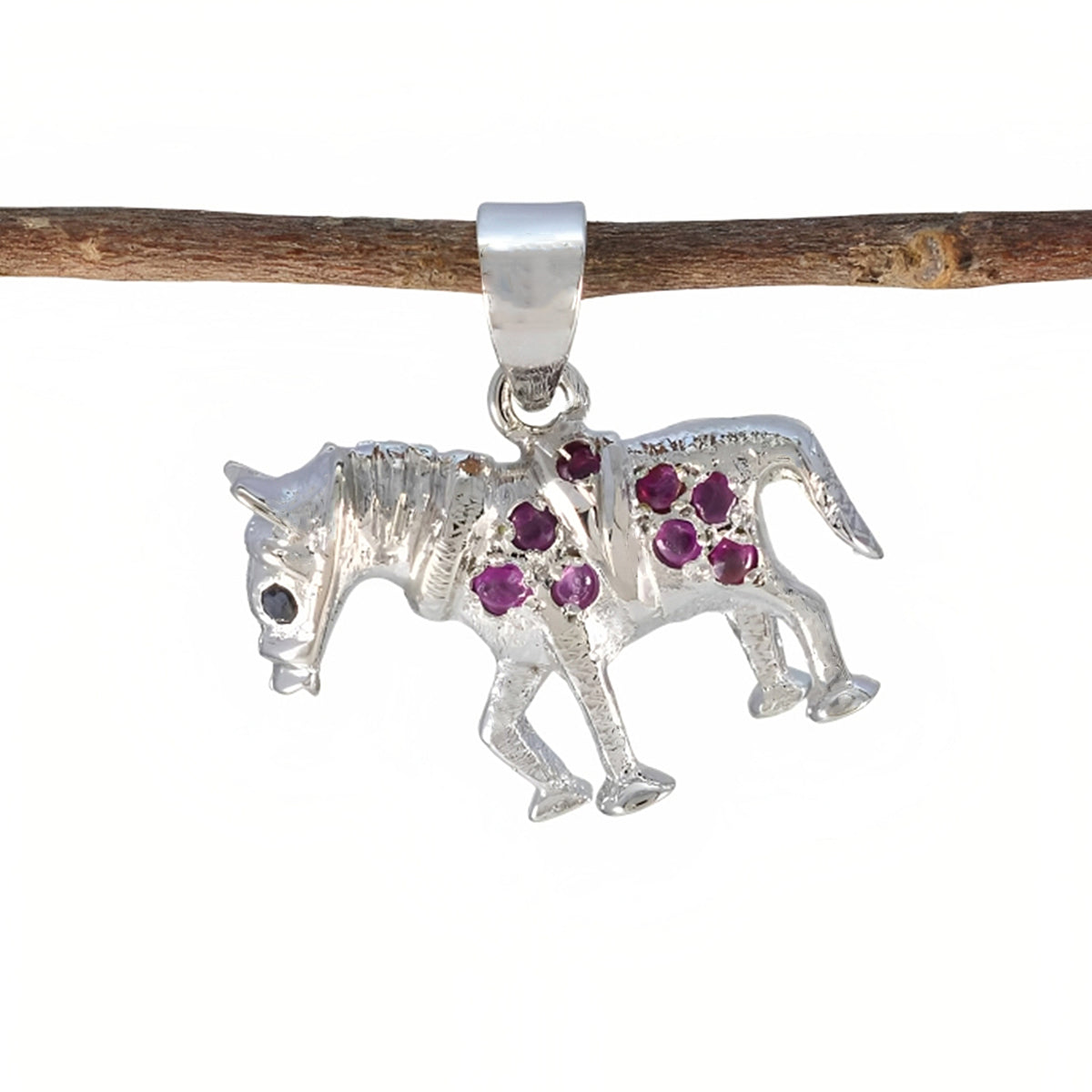 Rosa Multicolor Gemstone Pendant in Horse Design Multi Stone multicolor Multicolor
