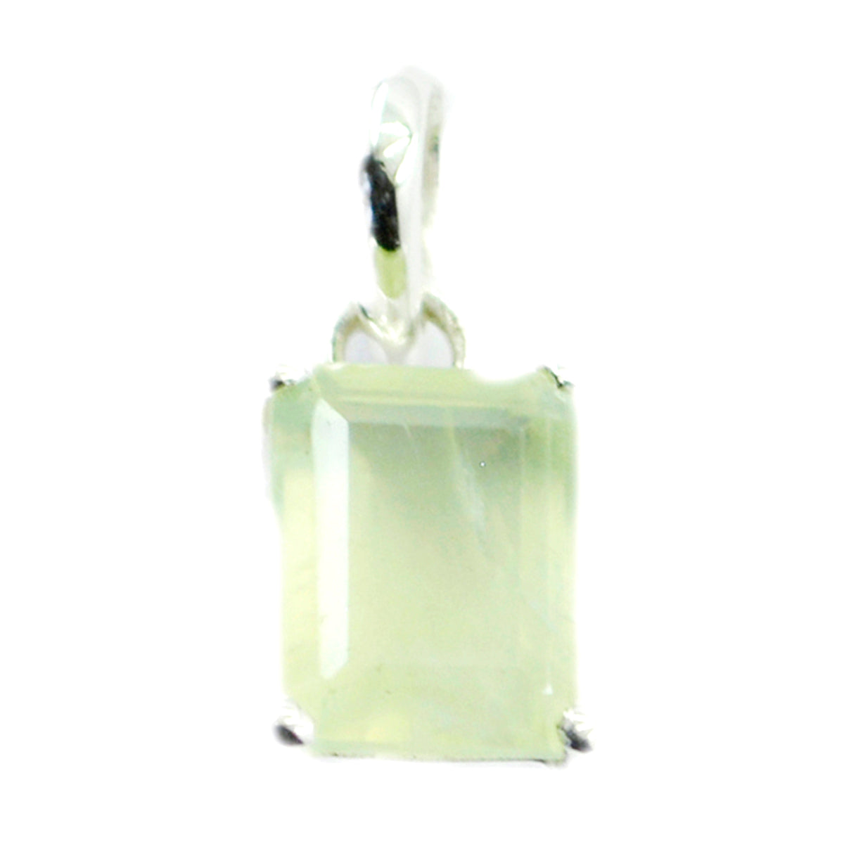 Pauline Light Green Abstract Pendant with Gemstone Prehnite Light Green Light Green