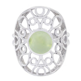 Teresa Filigree Light Green Solitaire Ring Prehnite Green