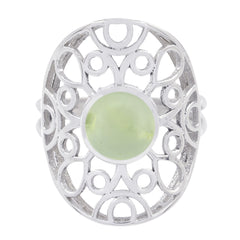 Teresa Filigree Light Green Solitaire Ring Prehnite Green