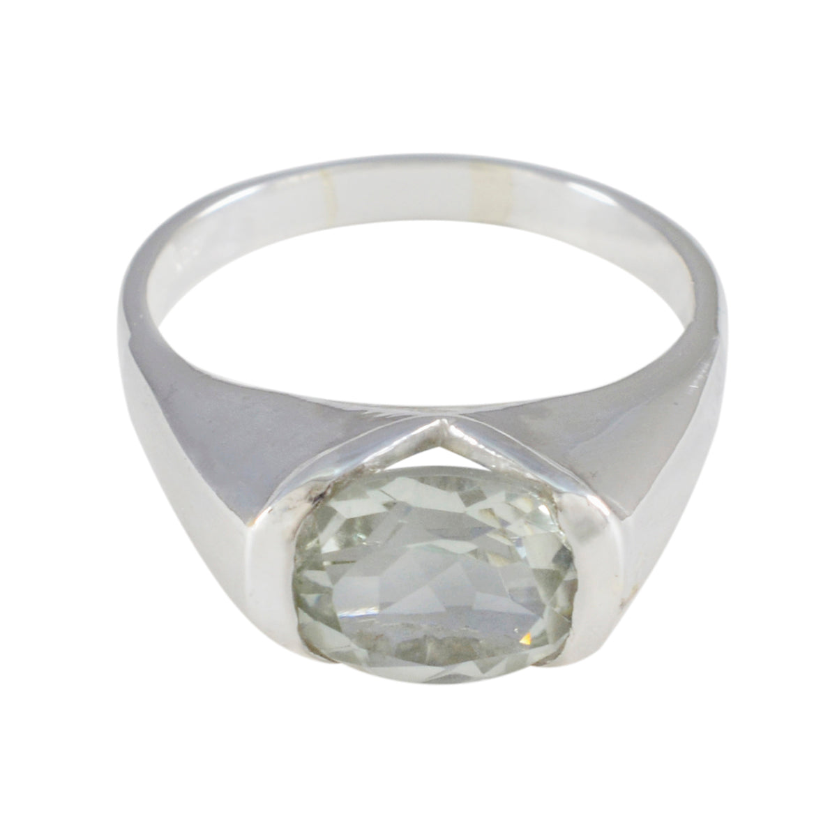 Siti Sophisticated Light Green Solitaire Ring Green Amethyst Green