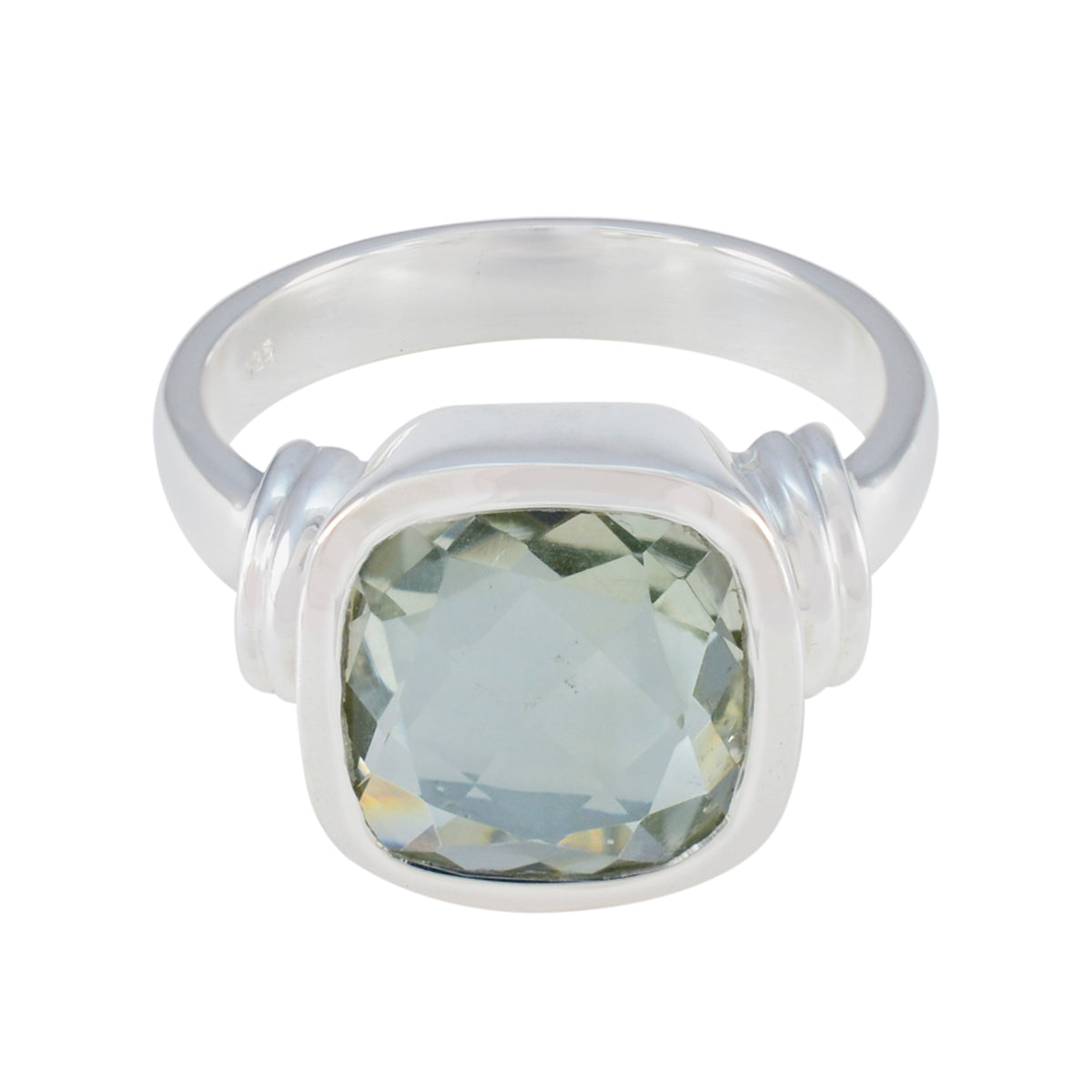 Leah Signet Light Green Solitaire Ring Green Amethyst Green