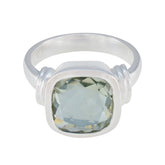 Leah Signet Light Green Solitaire Ring Green Amethyst Green