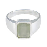 Eva Signet Light Green Solitaire Ring Prehnite Green