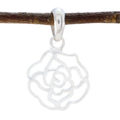 Hina Minimalist Rose Pendant in Sterling Silver Plain Plain Plain