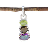 Jia Multicolor Abstract Pendant with Gemstone Trio Multi Stone multicolor Multicolor