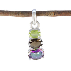 Jia Multicolor Abstract Pendant with Gemstone Trio Multi Stone multicolor Multicolor