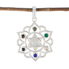 Yasmin Multicolor Classic Pendant with Gemstone Design Multi Stone multicolor Multicolor