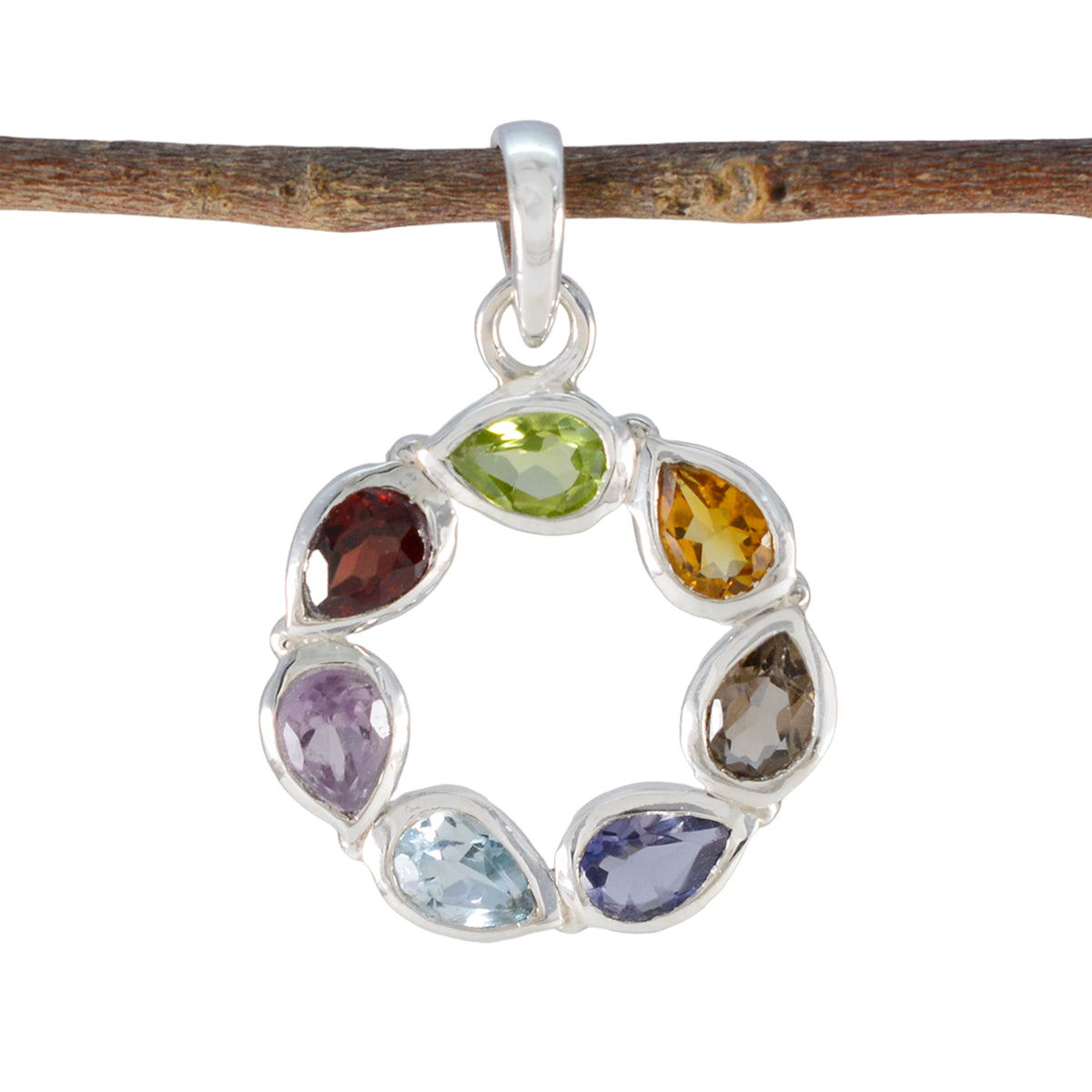 Lili Multicolor Dainty Pendant with Gemstones Multi Stone multicolor Multicolor