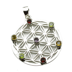 Natalie Multicolor Filigree Pendant with Gemstones