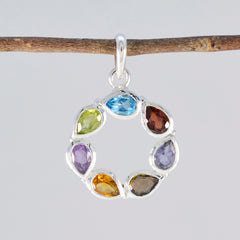 Hazel Multigemstone Pendant Circle Design
