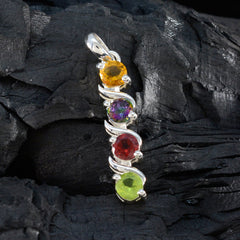 Yasmin Multicolor Gemstone Pendant Sterling Silver