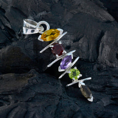 Florencia Multicolor Gemstone Pendant in Sterling Silver