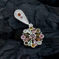 Tereza Multicolor Gemstone Pendant Sterling Silver