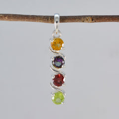 Yasmin Multicolor Gemstone Pendant Sterling Silver