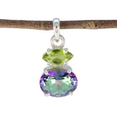 Yasmin Multicolor Gemstone Pendant Sterling Silver Multi Stone multicolor Multicolor