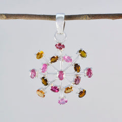 Julieta Multicolor Gemstone Pendant - Elegant Silver Design