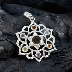 Victoria Multicolor Gemstone Pendant Sterling Silver