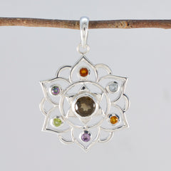 Victoria Multicolor Gemstone Pendant Sterling Silver