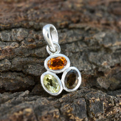 Soo-jin Multicolor Gemstone Pendant in Sterling Silver