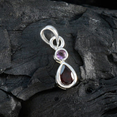 Lily Multicolor Gemstone Pendant Silver Drop Design