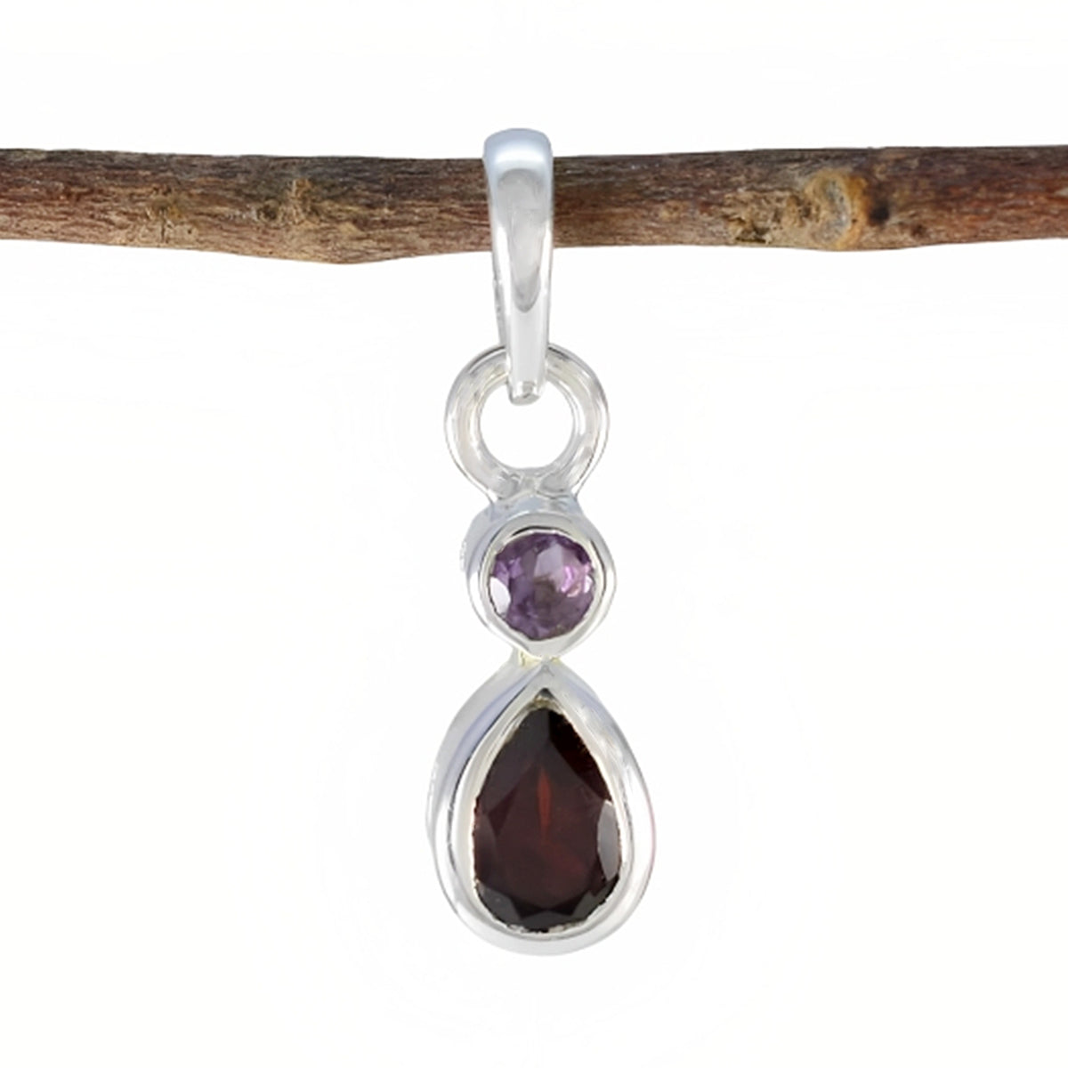 Lily Multicolor Gemstone Pendant Silver Drop Design Multi Stone multicolor Multicolor