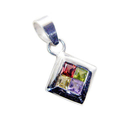 Maya Multicolor Gemstone Pendant Silver Jewelry