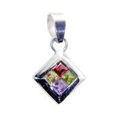 Maya Multicolor Gemstone Pendant Silver Jewelry Multi Stone multicolor Multicolor